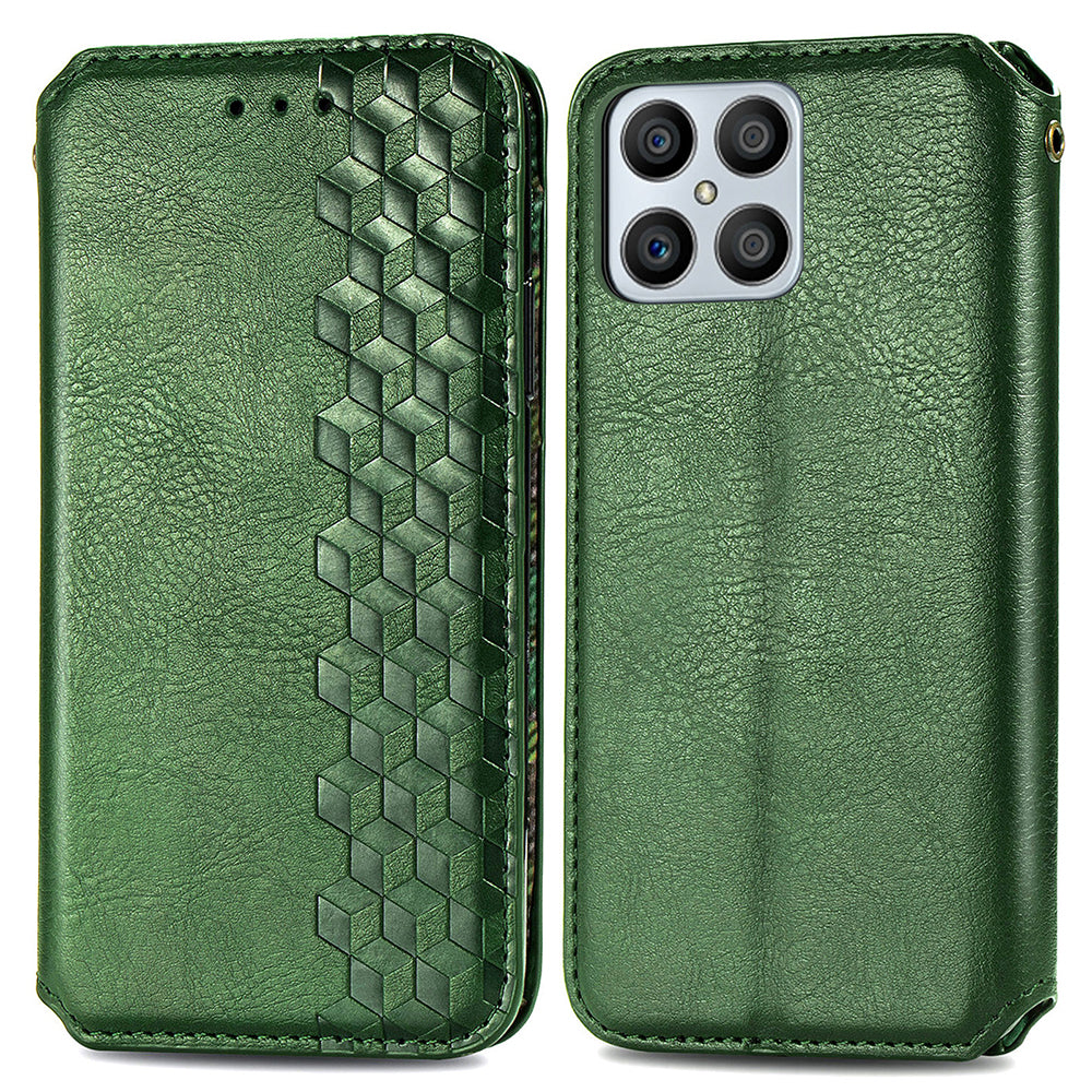 For Honor X8 4G Drop-proof Phone Case Imprinting Rhombus Magnetic Phone Flip Leather Cover Wallet Stand For Honor X8 4G Drop-proof Phone Case Imprinting Rhombus Magnetic Phone Flip Leather Cover Wallet Stand